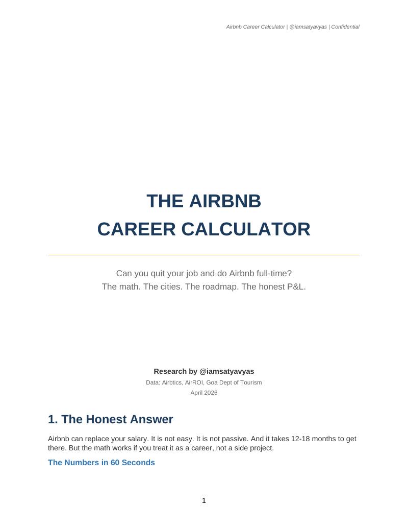 Cover of The Airbnb Career Calculator