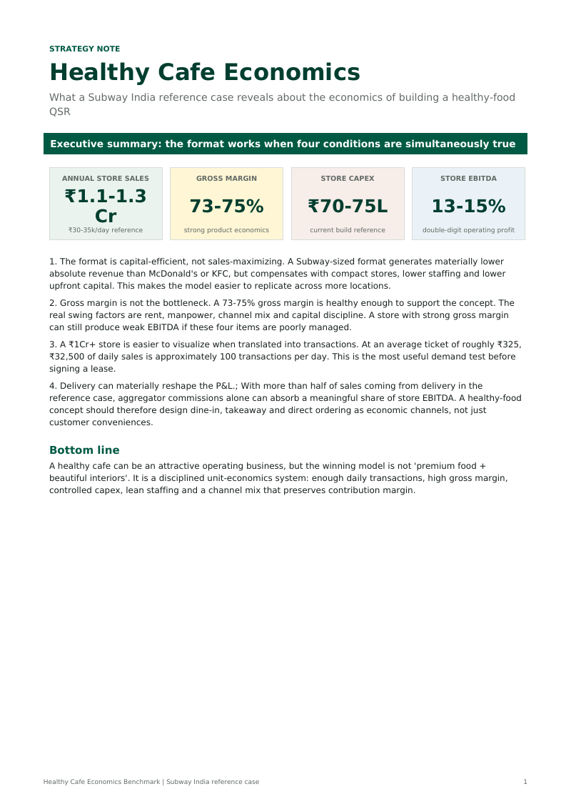 Cover of Healthy Cafe Economics Report Resent