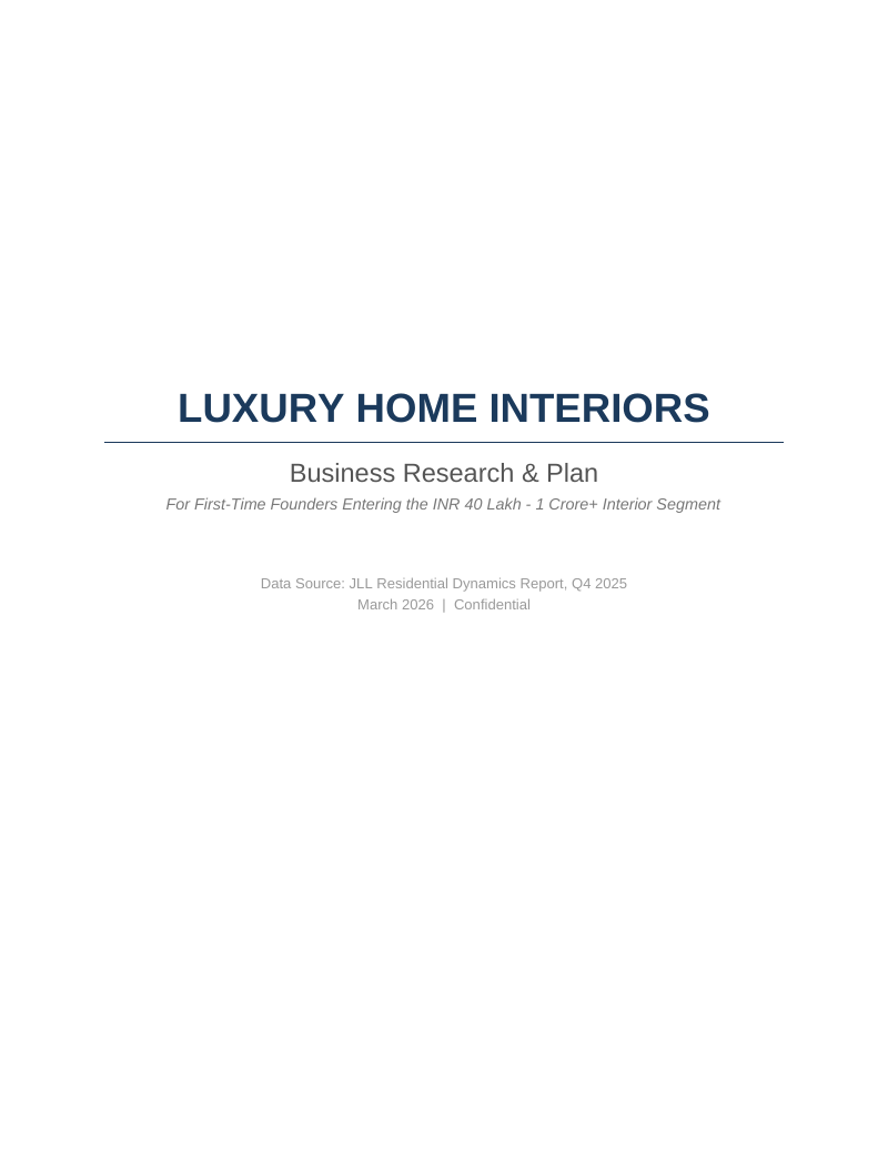 Cover of Luxury Home Interiors Business Research & Plan