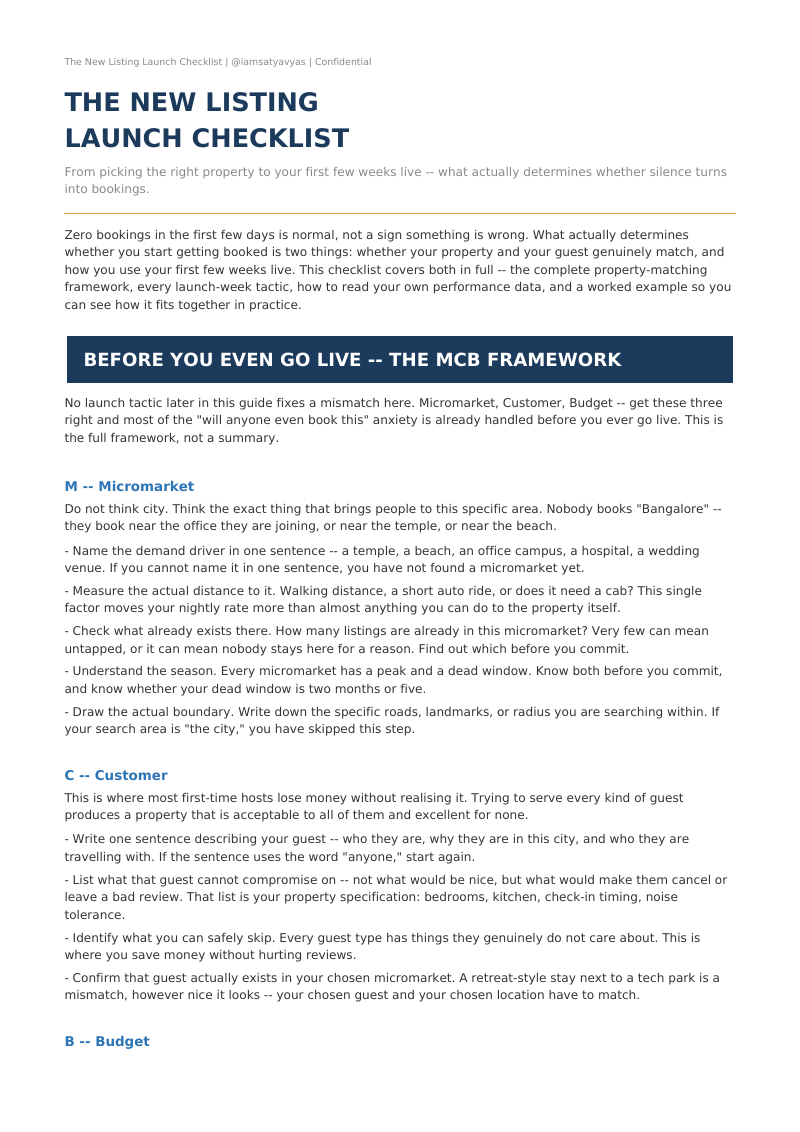 Cover of The New Listing Launch Checklist