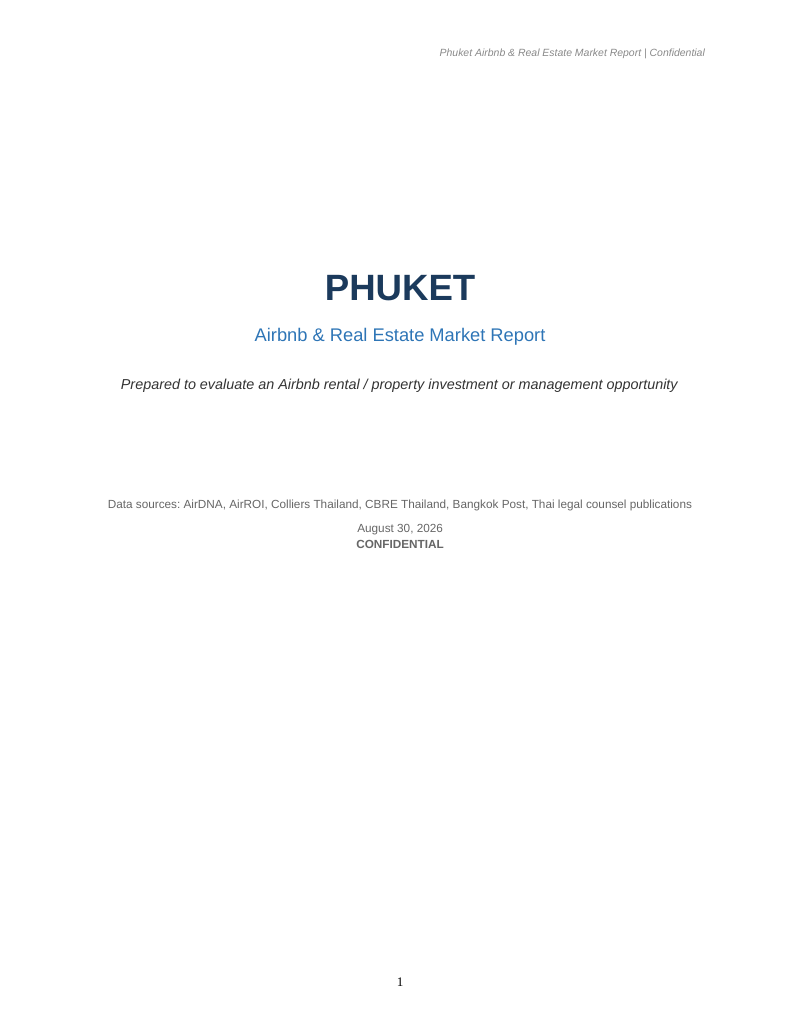 Cover of Phuket Airbnb & Real Estate Market Report
